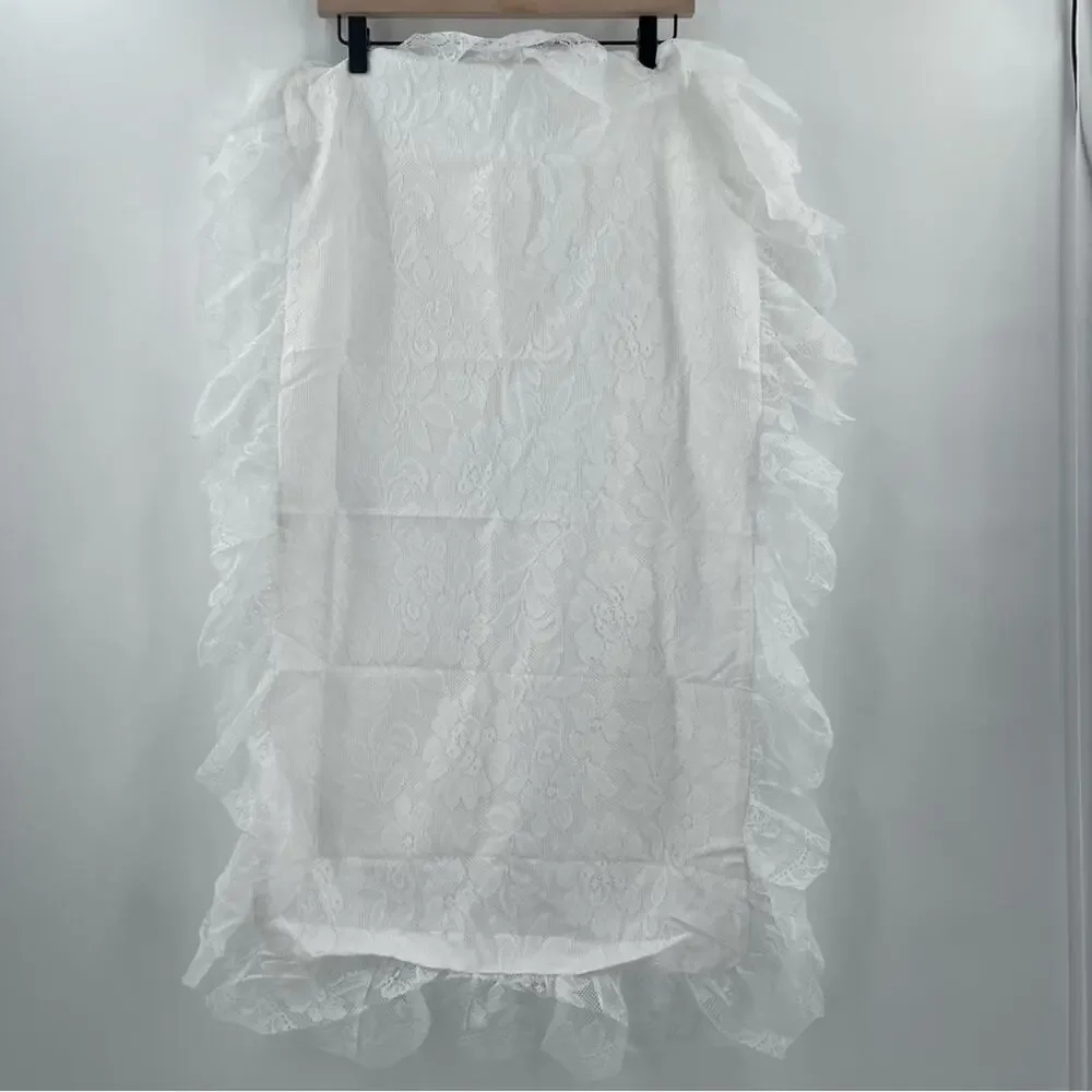 LEVINSOHN Pillow Sham King Size White Elegant Lace Romantic Shabby Chic Cottage